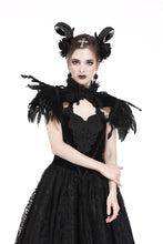 Load image into Gallery viewer, Gothic gorgeous feather velvet caplet with two ways to wear BW046 - Gothlolibeauty