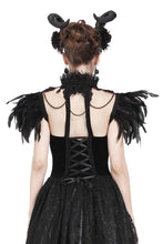 Load image into Gallery viewer, Gothic gorgeous feather velvet caplet with two ways to wear BW046 - Gothlolibeauty