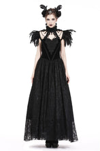 Load image into Gallery viewer, Gothic gorgeous feather velvet caplet with two ways to wear BW046 - Gothlolibeauty