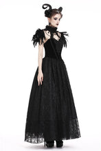 Load image into Gallery viewer, Gothic gorgeous feather velvet caplet with two ways to wear BW046 - Gothlolibeauty