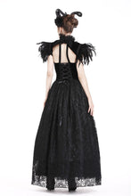 Load image into Gallery viewer, Gothic gorgeous feather velvet caplet with two ways to wear BW046 - Gothlolibeauty