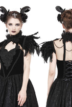 Load image into Gallery viewer, Gothic gorgeous feather velvet caplet with two ways to wear BW046 - Gothlolibeauty