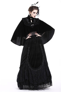 DARK IN LOVE Elegant gothic pattern collar velvet cape BW050 - Gothlolibeauty