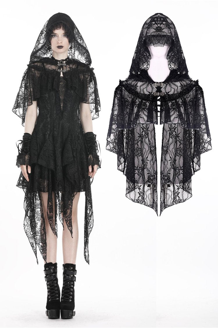 Gothic gorgeous lace hooded cape BW061 - Gothlolibeauty