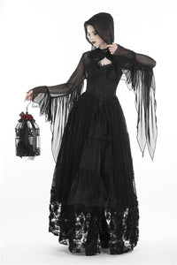 Gothic witch mesh hooded cape BW065 - Gothlolibeauty
