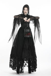 Gothic witch mesh hooded cape BW065 - Gothlolibeauty