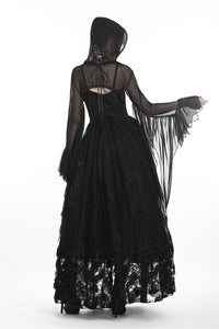 Gothic witch mesh hooded cape BW065 - Gothlolibeauty