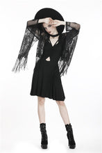 Load image into Gallery viewer, Black tasseled cape with kimono sleeves BW066 - Gothlolibeauty