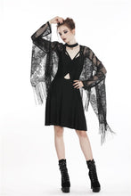 Load image into Gallery viewer, Black tasseled cape with kimono sleeves BW066 - Gothlolibeauty
