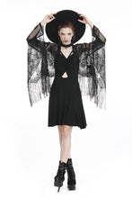 Load image into Gallery viewer, Black tasseled cape with kimono sleeves BW066 - Gothlolibeauty