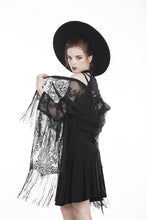 Load image into Gallery viewer, Black tasseled cape with kimono sleeves BW066 - Gothlolibeauty