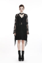 Load image into Gallery viewer, Black tasseled cape with kimono sleeves BW066 - Gothlolibeauty