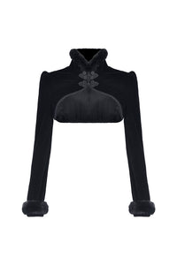 Gothic women Black fur cape  BW067 - Gothlolibeauty