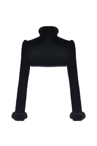 Gothic women Black fur cape  BW067 - Gothlolibeauty