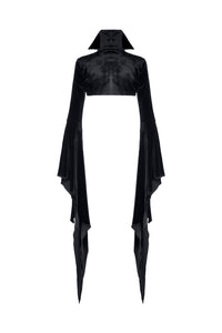 Gothic women velvet Black vampire cape with bat big sleeves BW069 - Gothlolibeauty