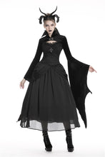 Load image into Gallery viewer, Gothic women velvet Black vampire cape with bat big sleeves BW069 - Gothlolibeauty