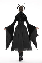 Load image into Gallery viewer, Gothic women velvet Black vampire cape with bat big sleeves BW069 - Gothlolibeauty