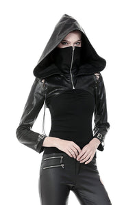 Punk PU masked cape with cap  BW075
