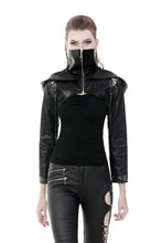 Load image into Gallery viewer, Punk PU masked cape with cap  BW075