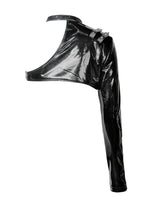 Load image into Gallery viewer, Punk shining PU one shoulder around neck cape BW076
