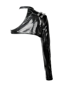 Punk shining PU one shoulder around neck cape BW076