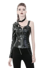 Load image into Gallery viewer, Punk shining PU one shoulder around neck cape BW076