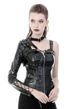 Load image into Gallery viewer, Punk shining PU one shoulder around neck cape BW076