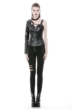 Load image into Gallery viewer, Punk shining PU one shoulder around neck cape BW076