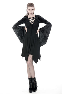 Gothic shining velvet witch cape with pointed cap BW077 - Gothlolibeauty