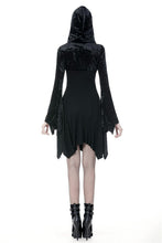 Load image into Gallery viewer, Gothic shining velvet witch cape with pointed cap BW077 - Gothlolibeauty
