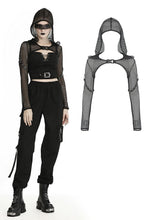 Load image into Gallery viewer, Fishnet hooded punk cape BW084