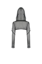 Load image into Gallery viewer, Fishnet hooded punk cape BW084
