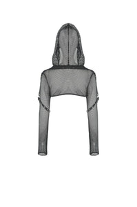 Fishnet hooded punk cape BW084
