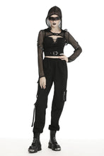 Load image into Gallery viewer, Fishnet hooded punk cape BW084