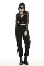 Load image into Gallery viewer, Fishnet hooded punk cape BW084