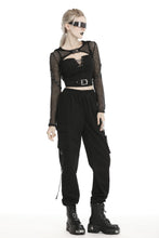 Load image into Gallery viewer, Fishnet hooded punk cape BW084