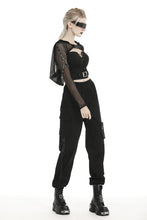 Load image into Gallery viewer, Fishnet hooded punk cape BW084