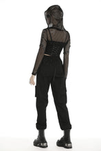 Load image into Gallery viewer, Fishnet hooded punk cape BW084