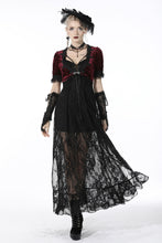 Load image into Gallery viewer, Gothic luxe wine red diamond velvet short-sleeves cape BW095
