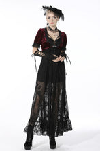 Load image into Gallery viewer, Gothic luxe wine red diamond velvet short-sleeves cape BW095