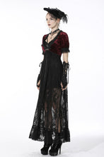 Load image into Gallery viewer, Gothic luxe wine red diamond velvet short-sleeves cape BW095
