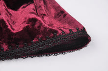 Load image into Gallery viewer, Gothic luxe wine red diamond velvet short-sleeves cape BW095