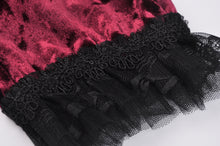 Load image into Gallery viewer, Gothic luxe wine red diamond velvet short-sleeves cape BW095