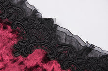 Load image into Gallery viewer, Gothic luxe wine red diamond velvet short-sleeves cape BW095