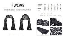 Load image into Gallery viewer, Gothic bell sleeves cold shoulder lace cape BW099