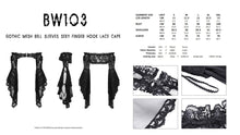 Load image into Gallery viewer, Gothic mesh bell sleeves sexy finger hook lace cape BW103