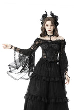 Load image into Gallery viewer, Gothic mesh bell sleeves sexy finger hook lace cape BW103