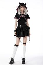 Load image into Gallery viewer, Gothic lolita pink plaid cat ear hoody cape BW105