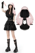 Load image into Gallery viewer, Princess pink rabbit ear heart back cape BW106