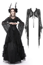 Load image into Gallery viewer, Gothic witch bell sleeves lace cape BW111